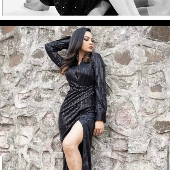 ZARA SEQUIN Black Dress - Picture 3 of 13